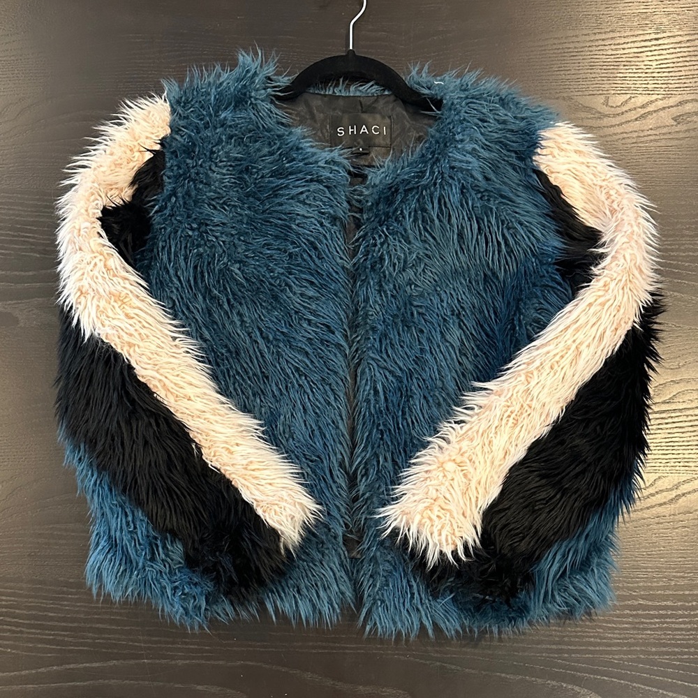 Women's Multicolor Faux Fur Jacket
